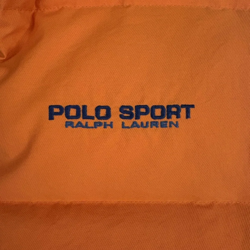Polo Sport Ralph Lauren Vest Mens L Orange Down Puffer Insulated Full Zip